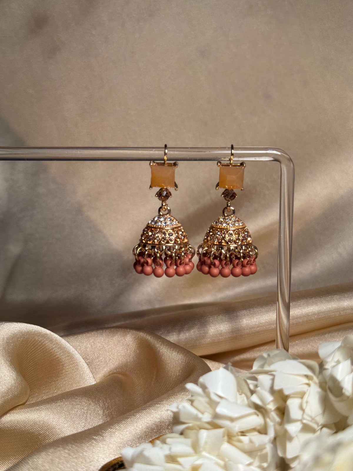 Zeenat jhumki khass collection-gold and brown