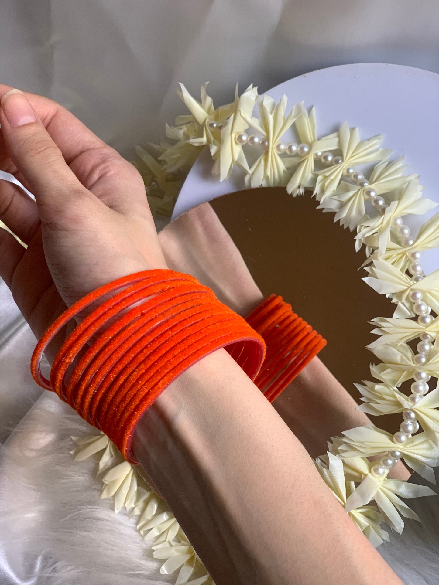 Velvet Bangles - (12 Pcs)