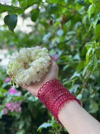 Raindrop bangle (6) red