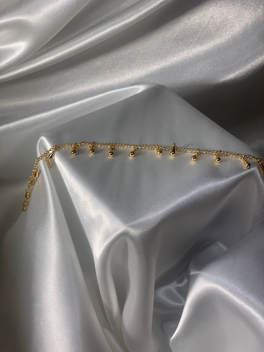 Zohra Anklet -gold design 2 droplets