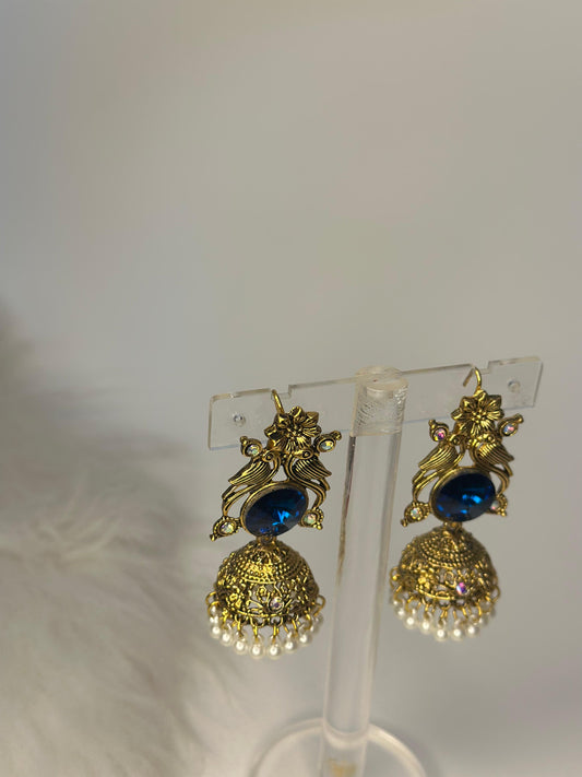 Kashimiri Earrings - Gold blue