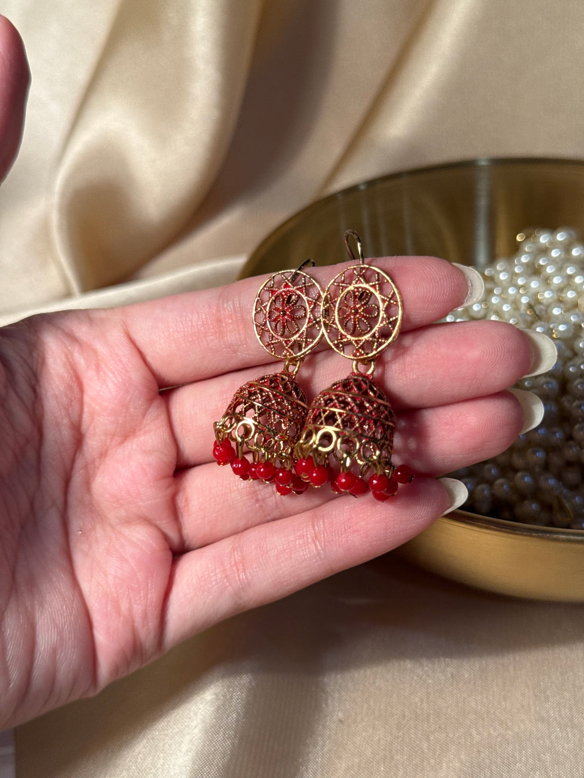 Soraj jhumki red- rozana