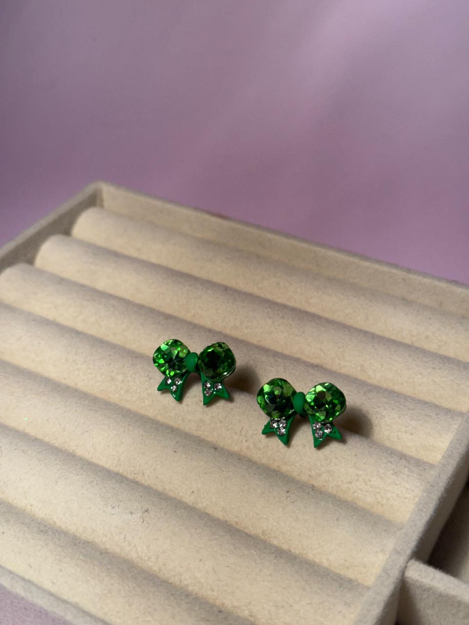 Bow Ties Studs - Green