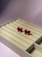 Bow Ties Studs - Red