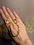 Moon Sona Double Ring - Green