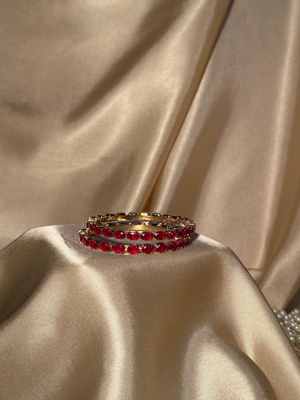 Glimmer bangles Gold - Red (kids collection)