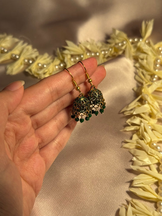 Mini jhumki green - rozana