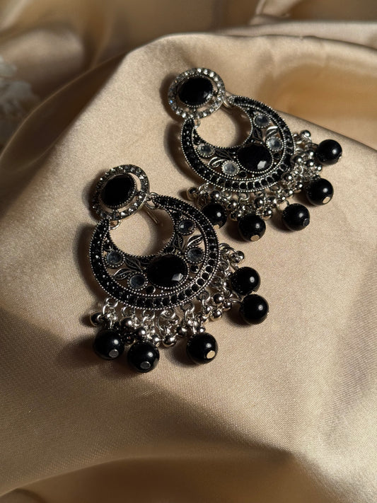 Sultana chandbali khass collection-silver and black 1