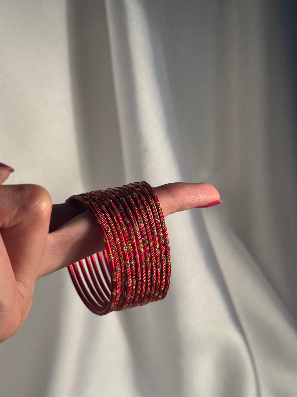 Glitter bangles maroon- (kids collection)