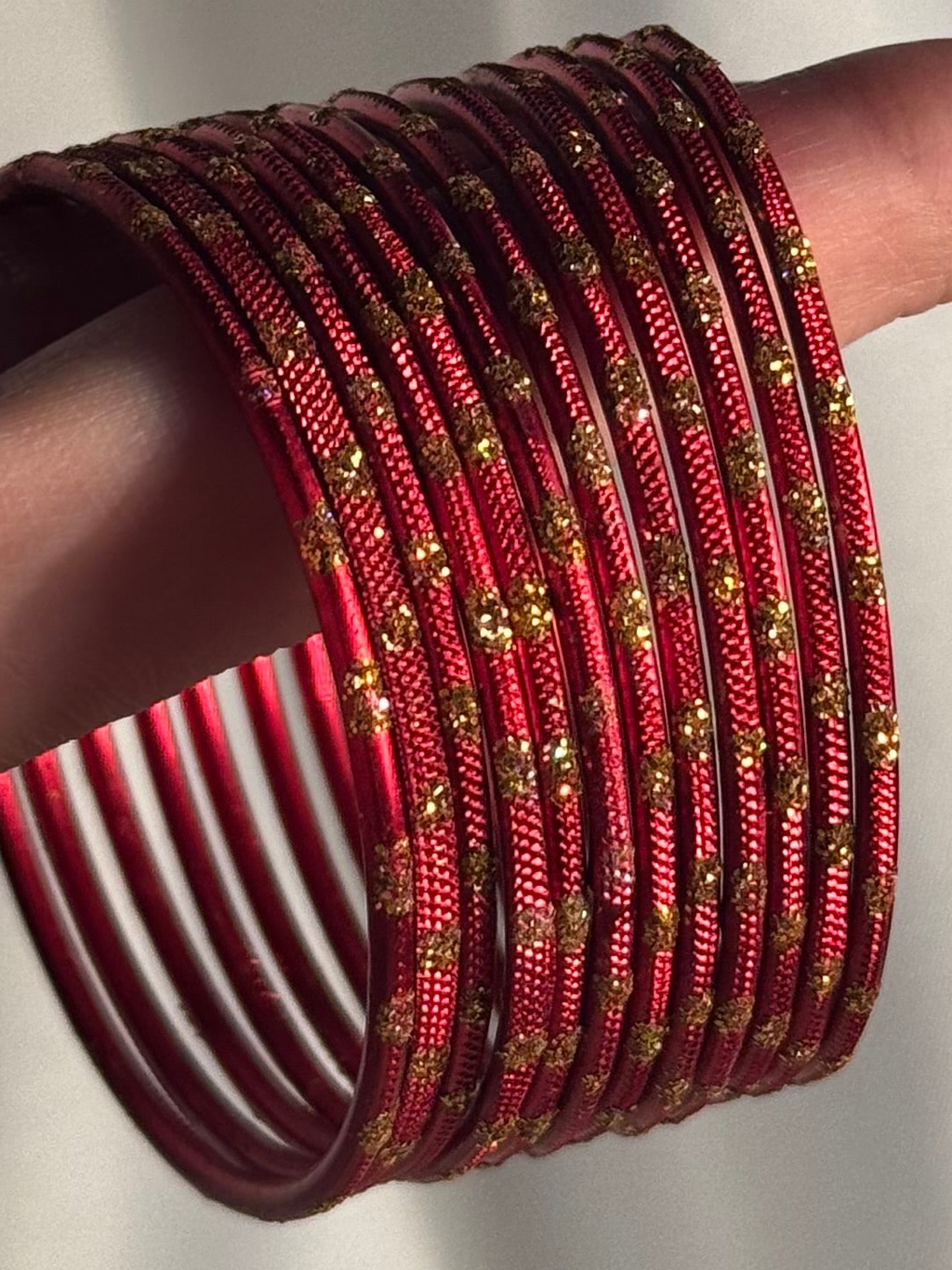 Glitter bangles maroon- (kids collection)