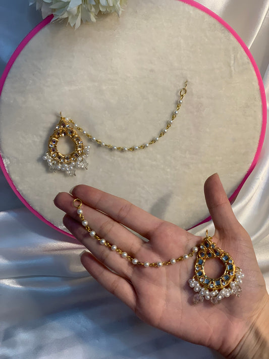 zeba kundan with sahary (white)