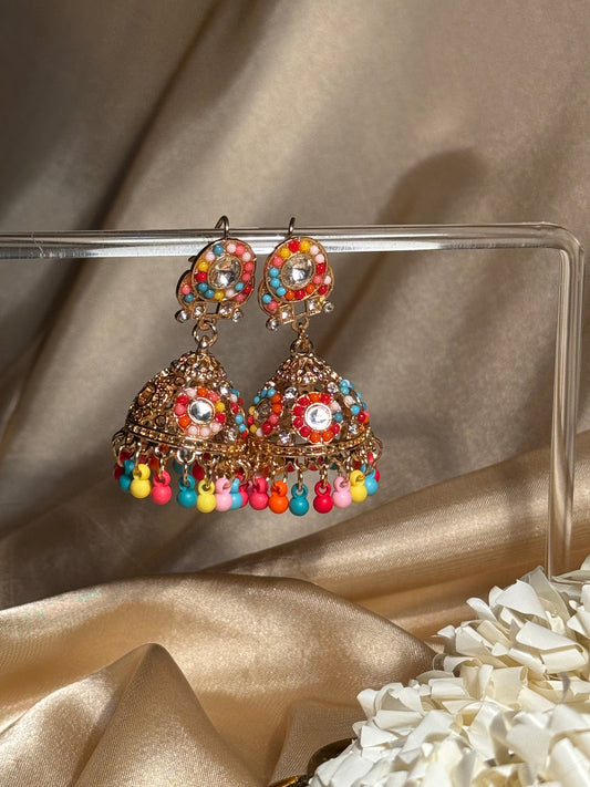 Bahar jhumkay khass collection-gold and multi