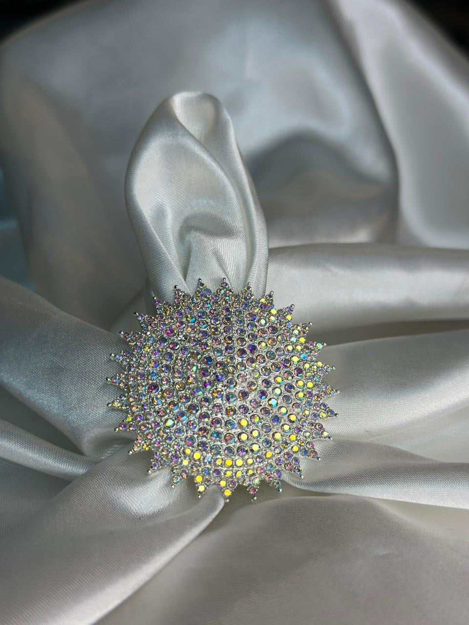 silver crystal ring