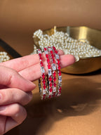 Zainab bangles Silver - Red & White (kids collection)