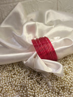 Glass bangles - Red - 12