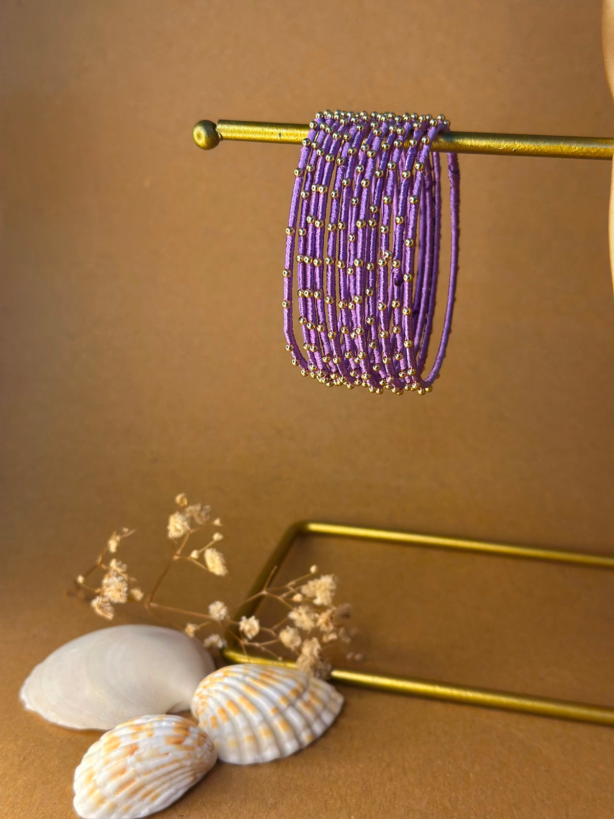 Dotted bangle 12 pcs - light purple