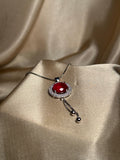 Round Pendant Necklace (Red)