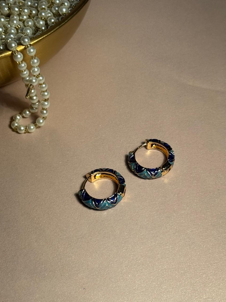 Enamel Hoops - Blue