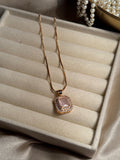 Cushion Pendant Necklace (Pink)