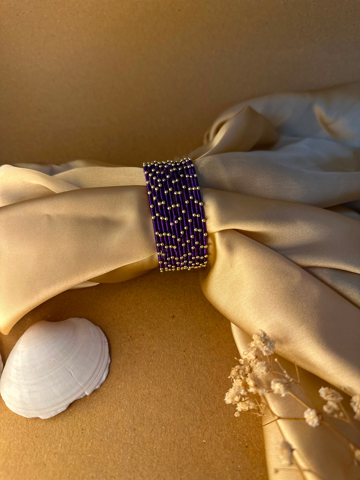Dotted bangle 12 pcs - dark purple
