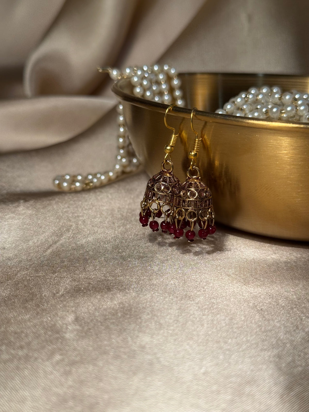 Mini jhumki maroon- rozana