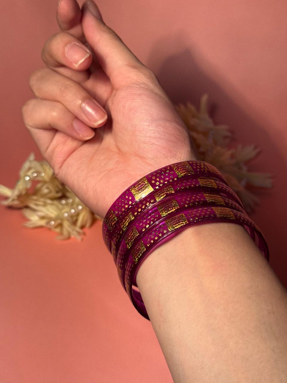 Pop Petal Bangles - Purple