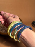 Two shade bangle - Yellow n Dark Green