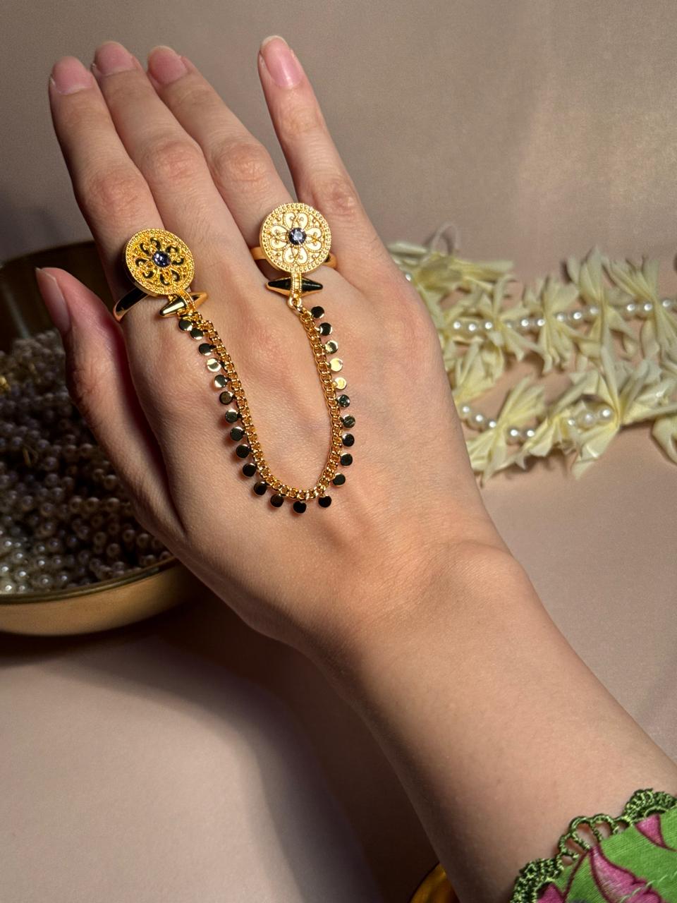 Round Sona Double Ring - Grey