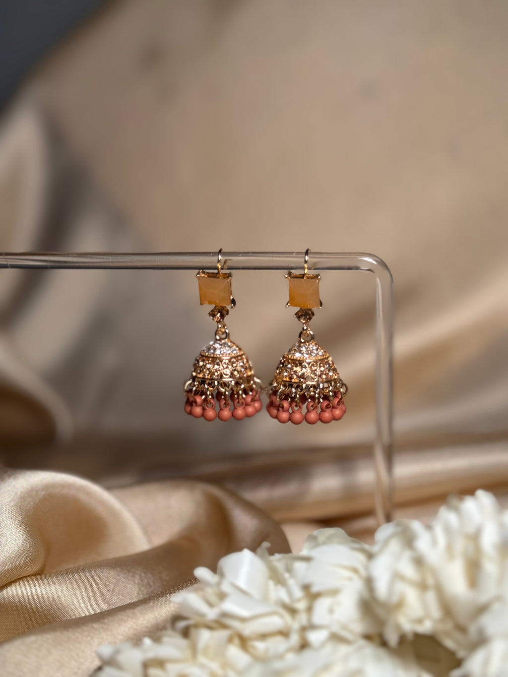 Zeenat jhumki khass collection-gold and brown