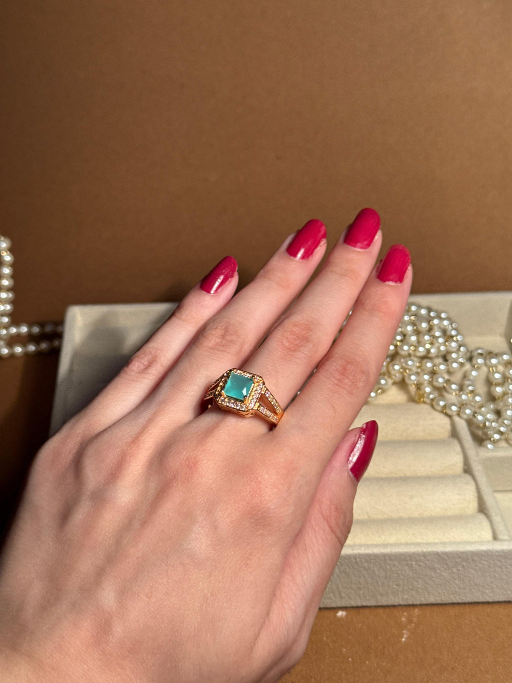 Gem Ring Gold - Turquoise