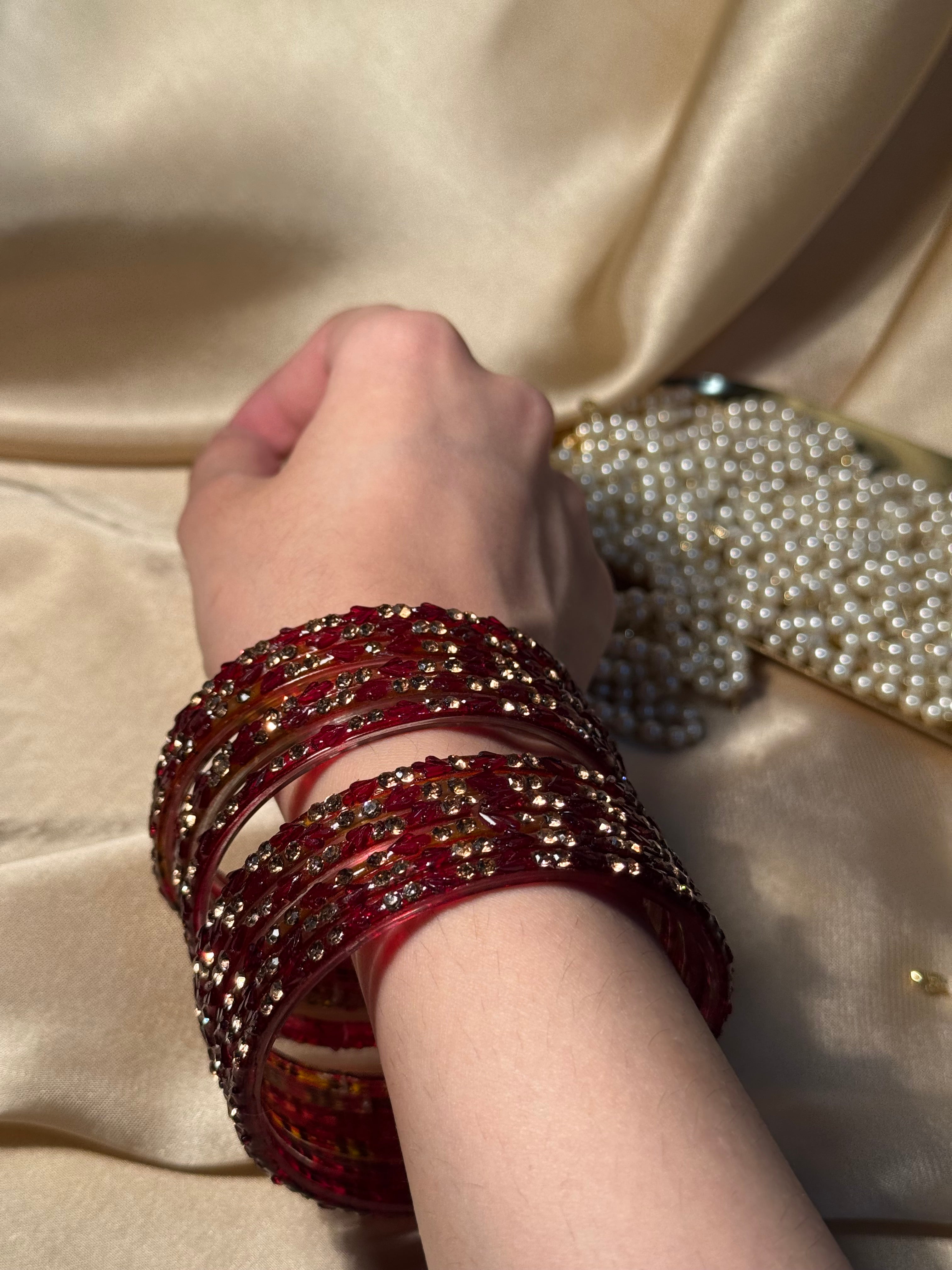 Gem bangles maroon