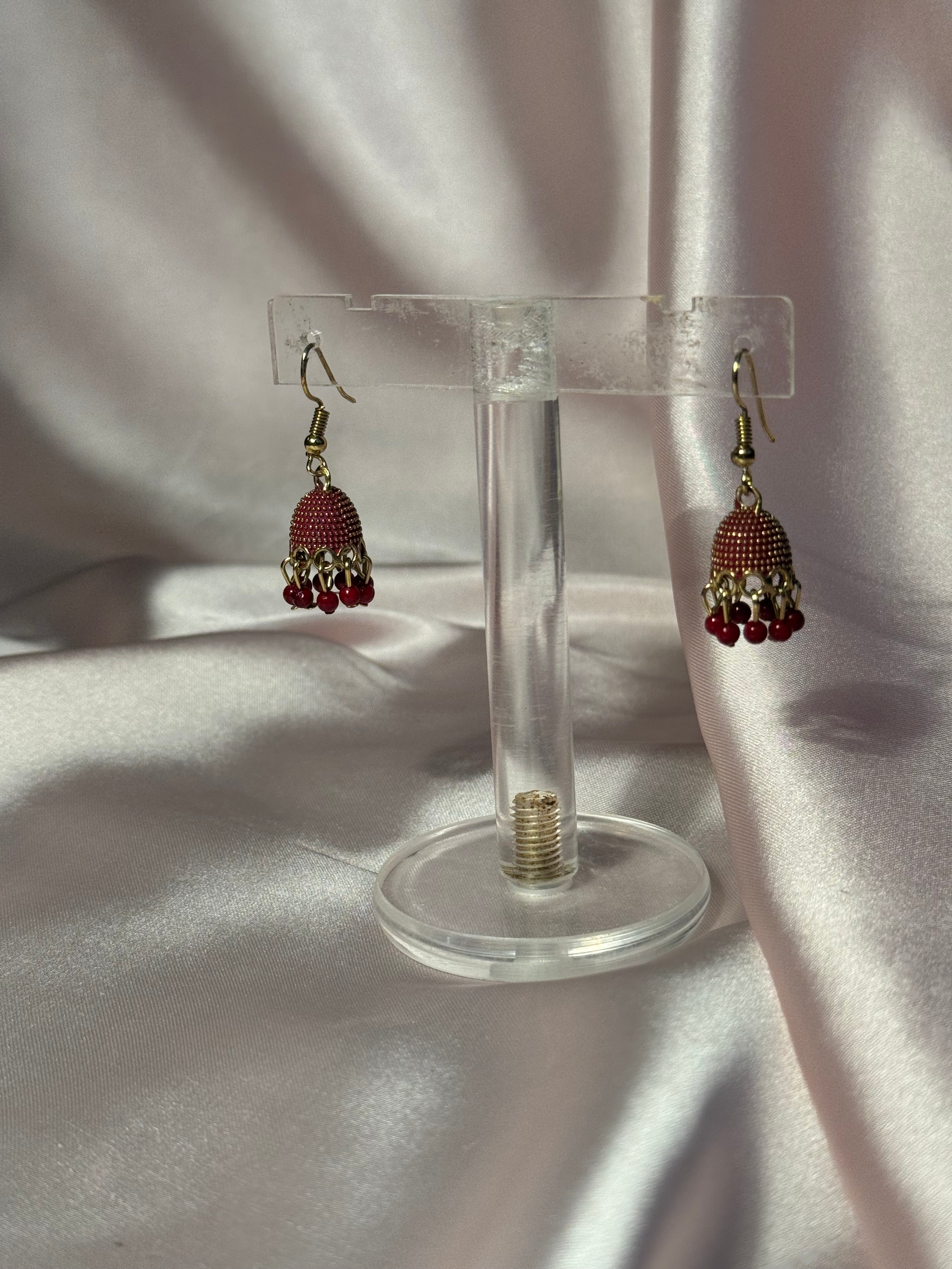 Maroon Jali jhumki - rozana