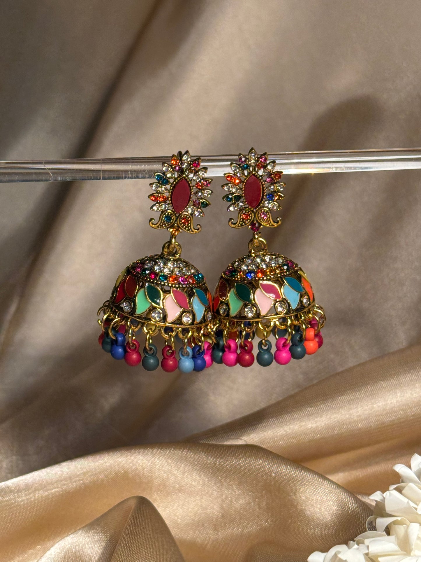 Dil kash jhumkay khass collection-gold and multi