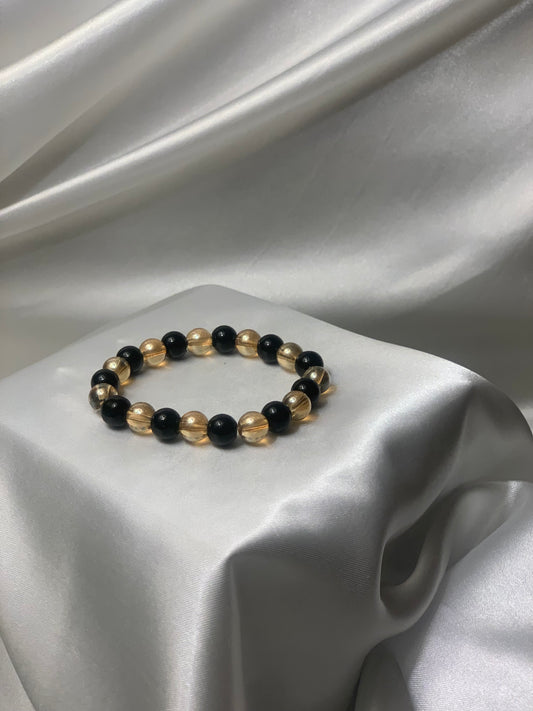 Pearl bracelet - Black and Gold