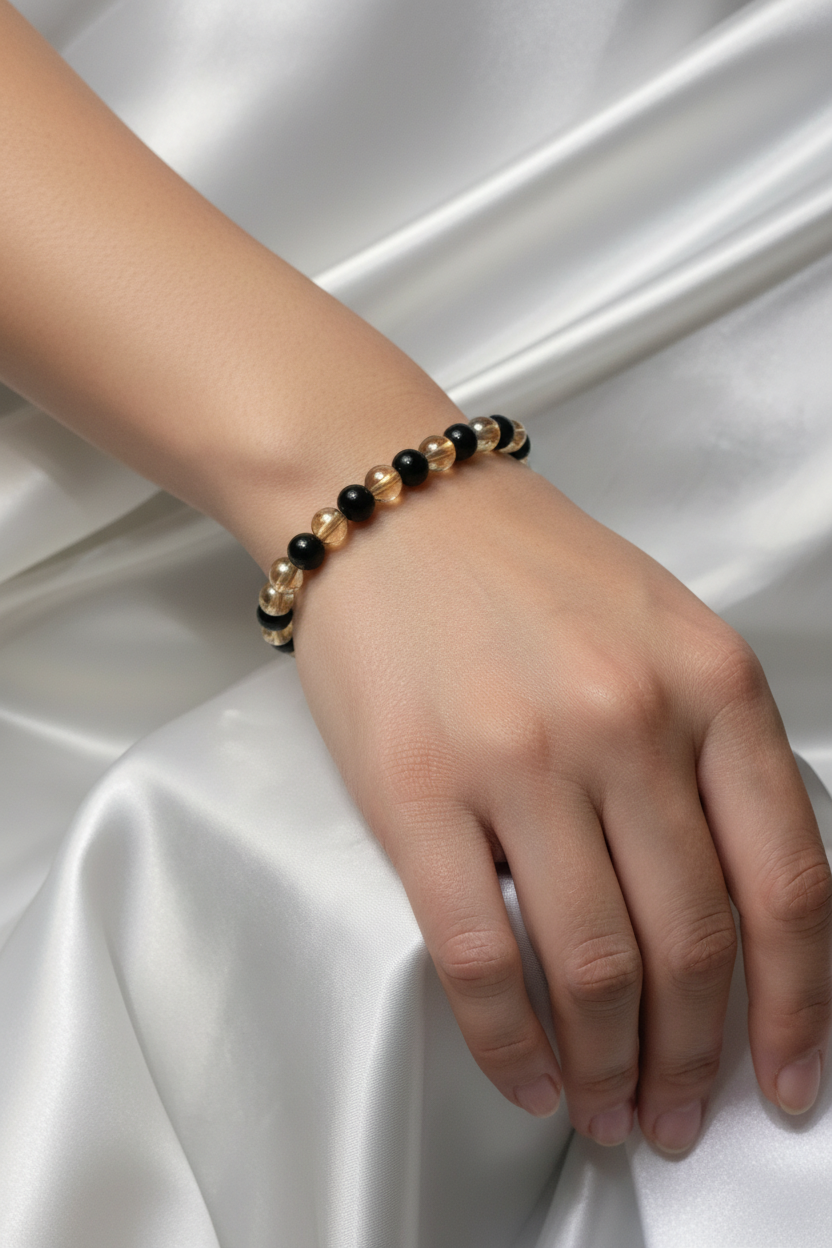 Pearl bracelet - Black and Gold