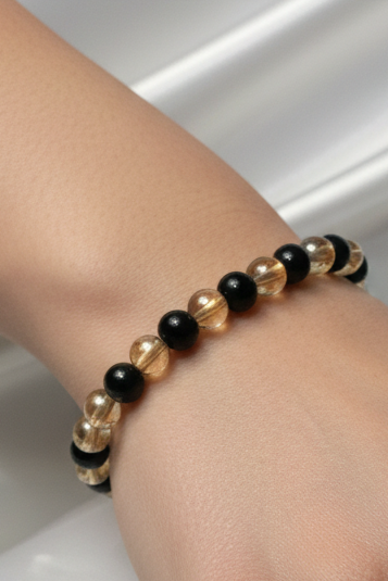 Pearl bracelet - Black and Gold
