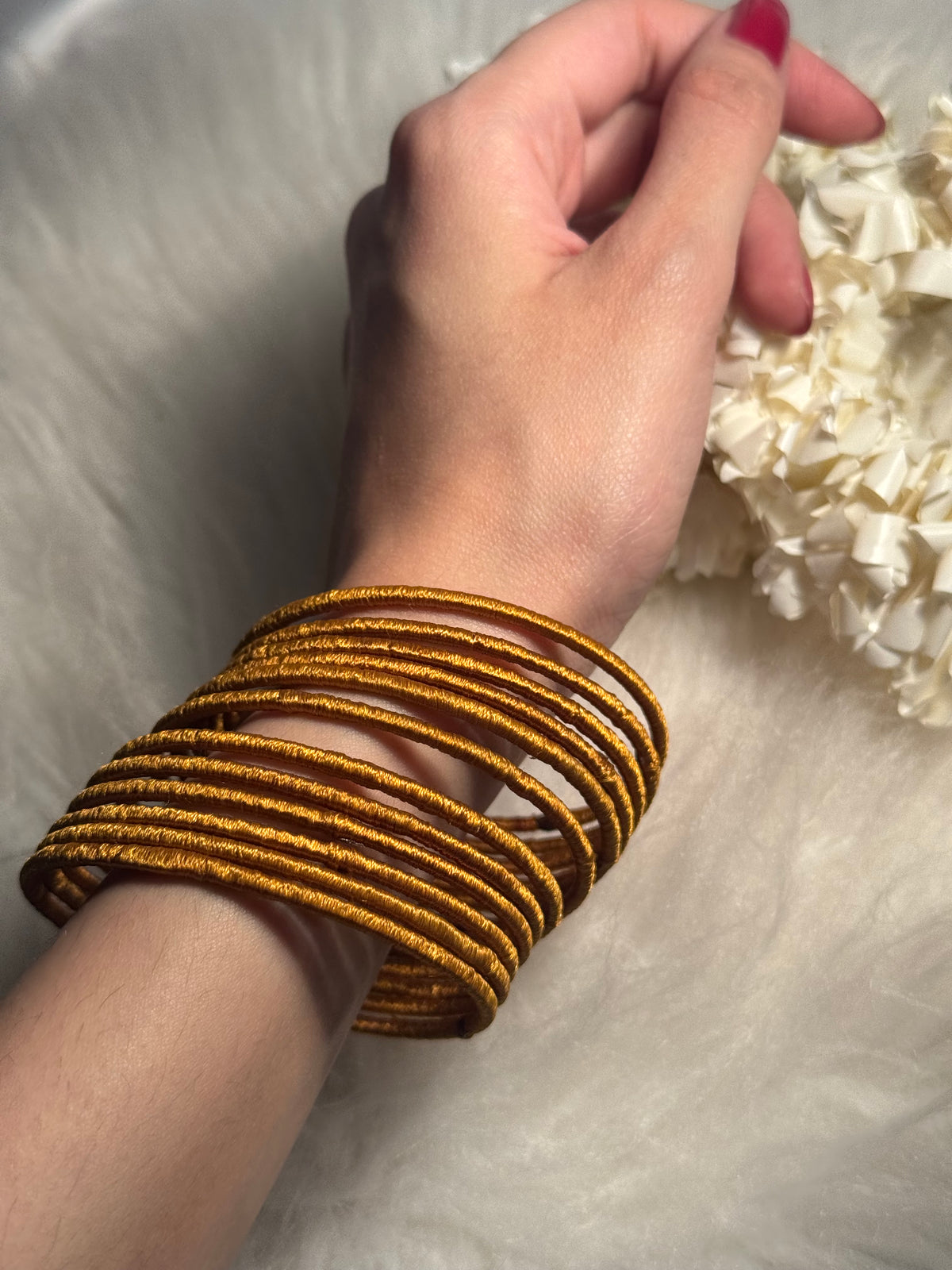 thread bangles gold