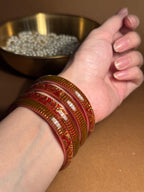 Prism gold bangle - Maroon