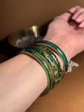 Prism gold bangle - Green (Pink)