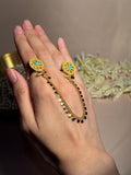 Circle Sona Double Ring - Turquoise