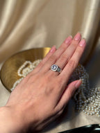 Square Gem Band Silver Ring