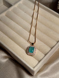 Cushion Pendant Necklace (Green)