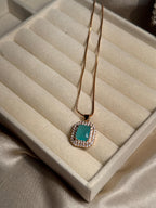 Cushion Pendant Necklace (Green)