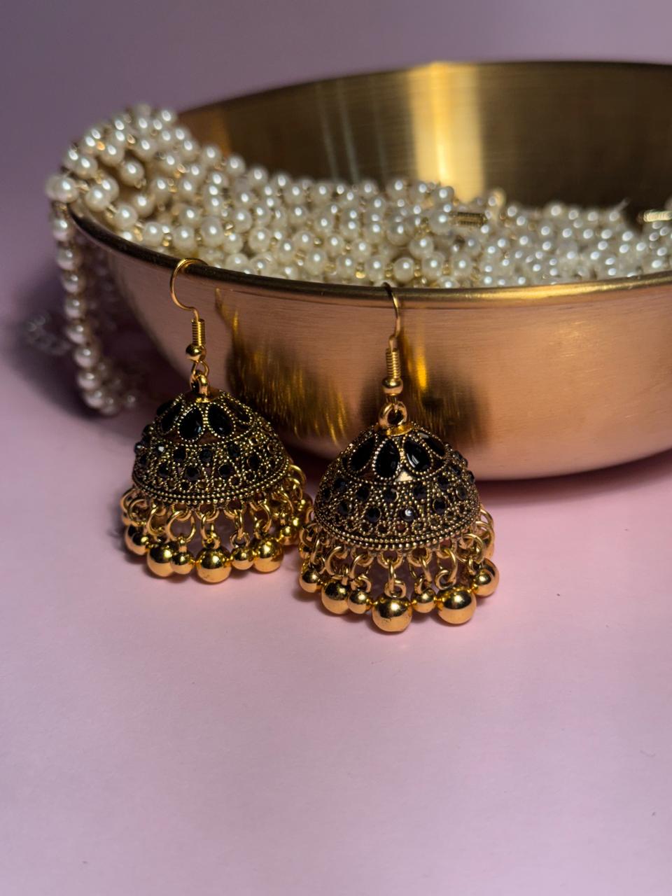 Meena karri antique Earrings - Black