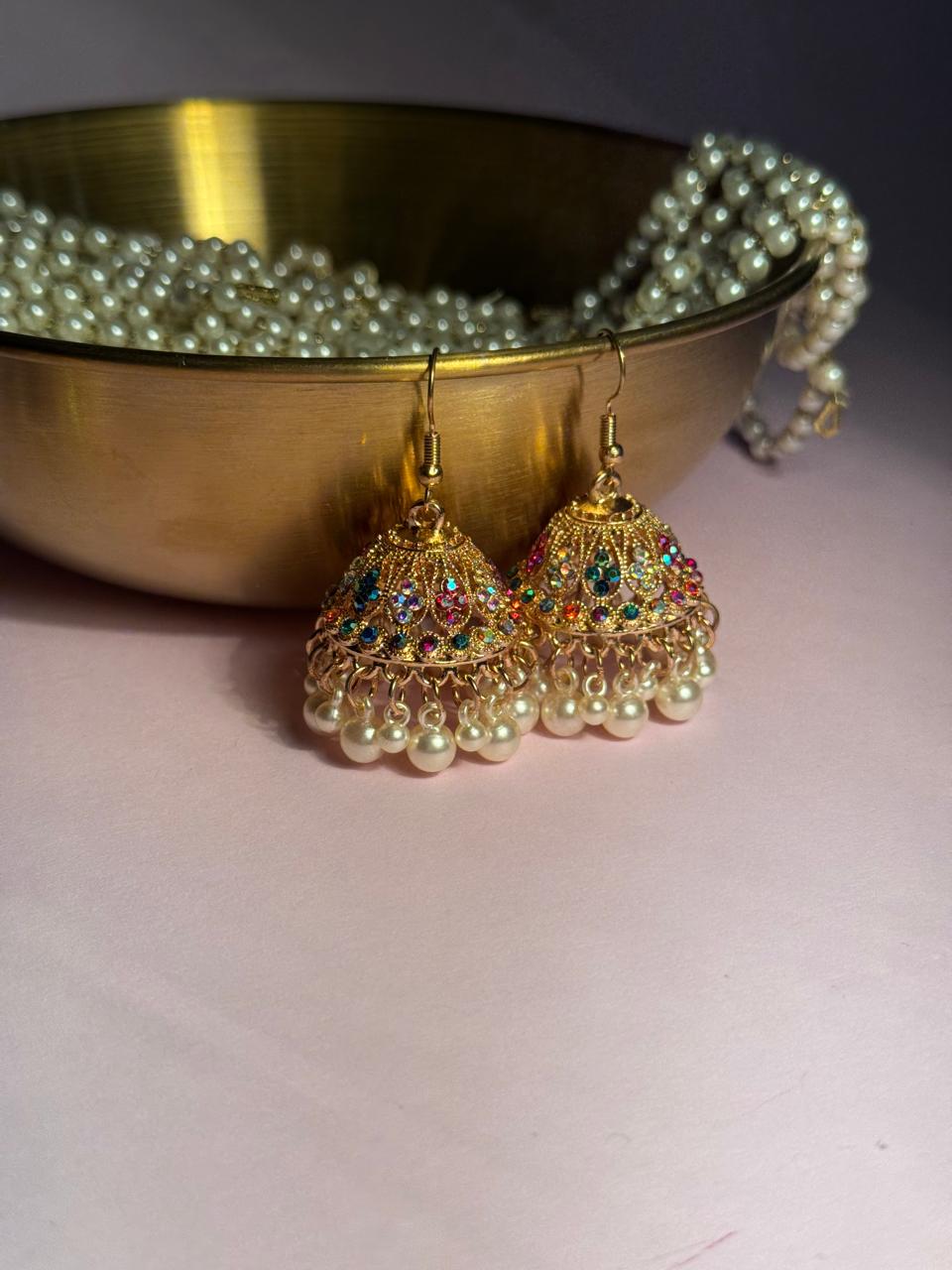 Meena karri antique Earrings - Multicolor Holographic