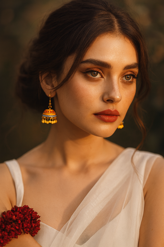 Maya ali jhumki-Mustard-  (Noor-Bano-Collection)