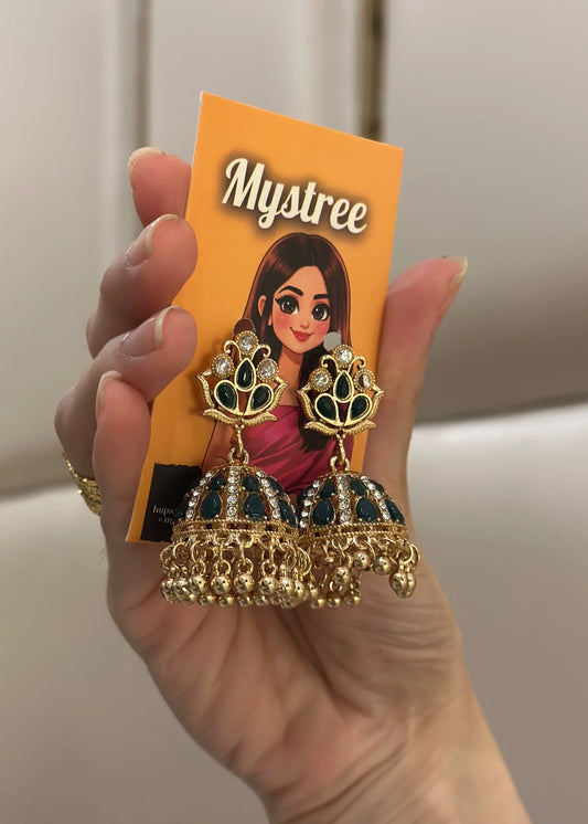 Aneela jhumki 2.0 Green