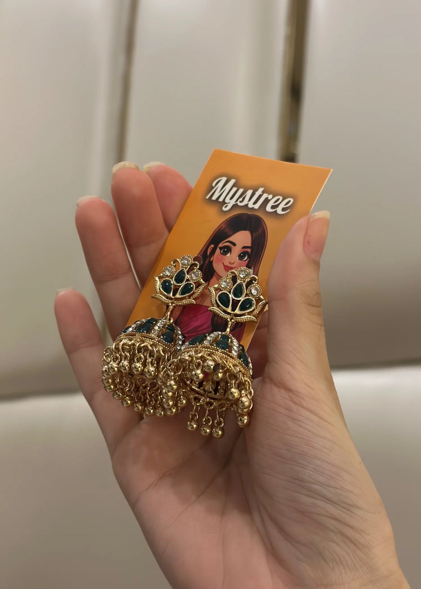 Aneela jhumki 2.0 Green