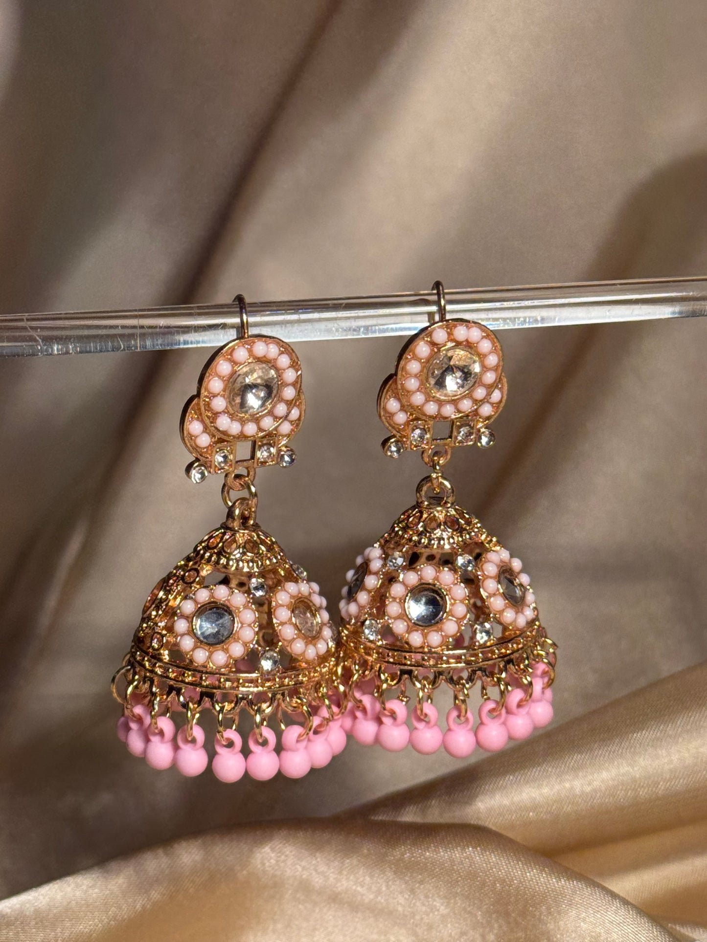 Bahar jhumkay khass collection-gold and pink