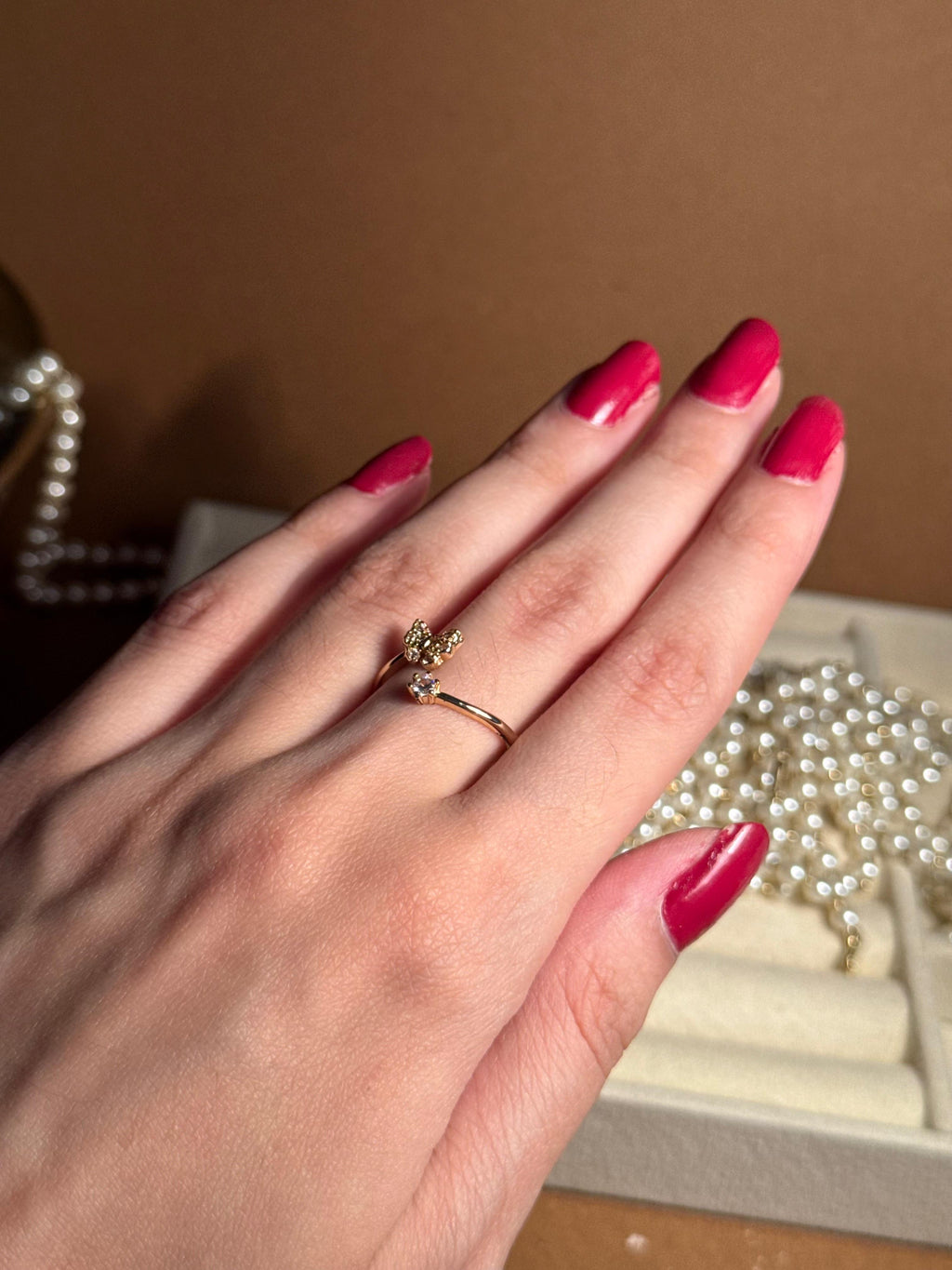 Dazzling Butterfly Gold Ring